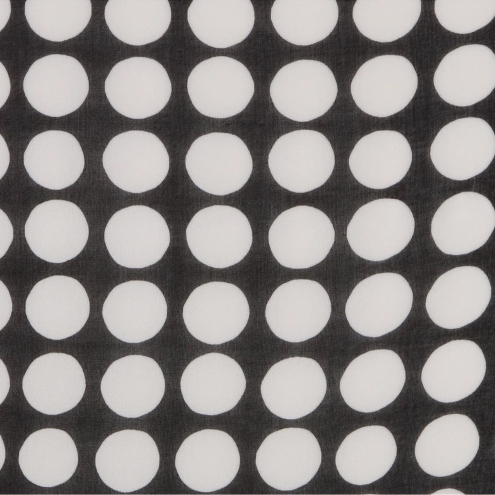kate spade Black White Art Large Dot Oblong Fringe Hem Scarf - Picture 2 of 11